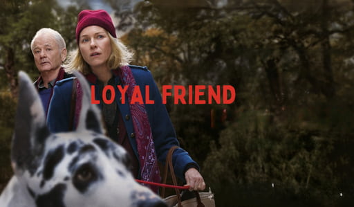 Naomi Watts und Bill Murray mit Dogge im Film "Loyal Friend"